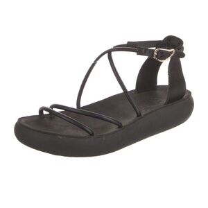 Ancient Greek Sandals Black Leather Slingback Sandals 37/6.5